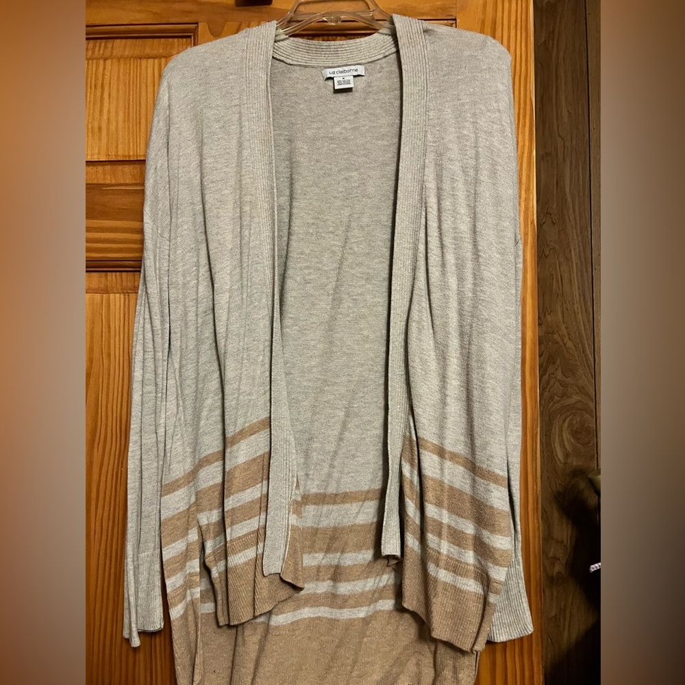 Liz Claiborne Beige and Light Brown Cardigan